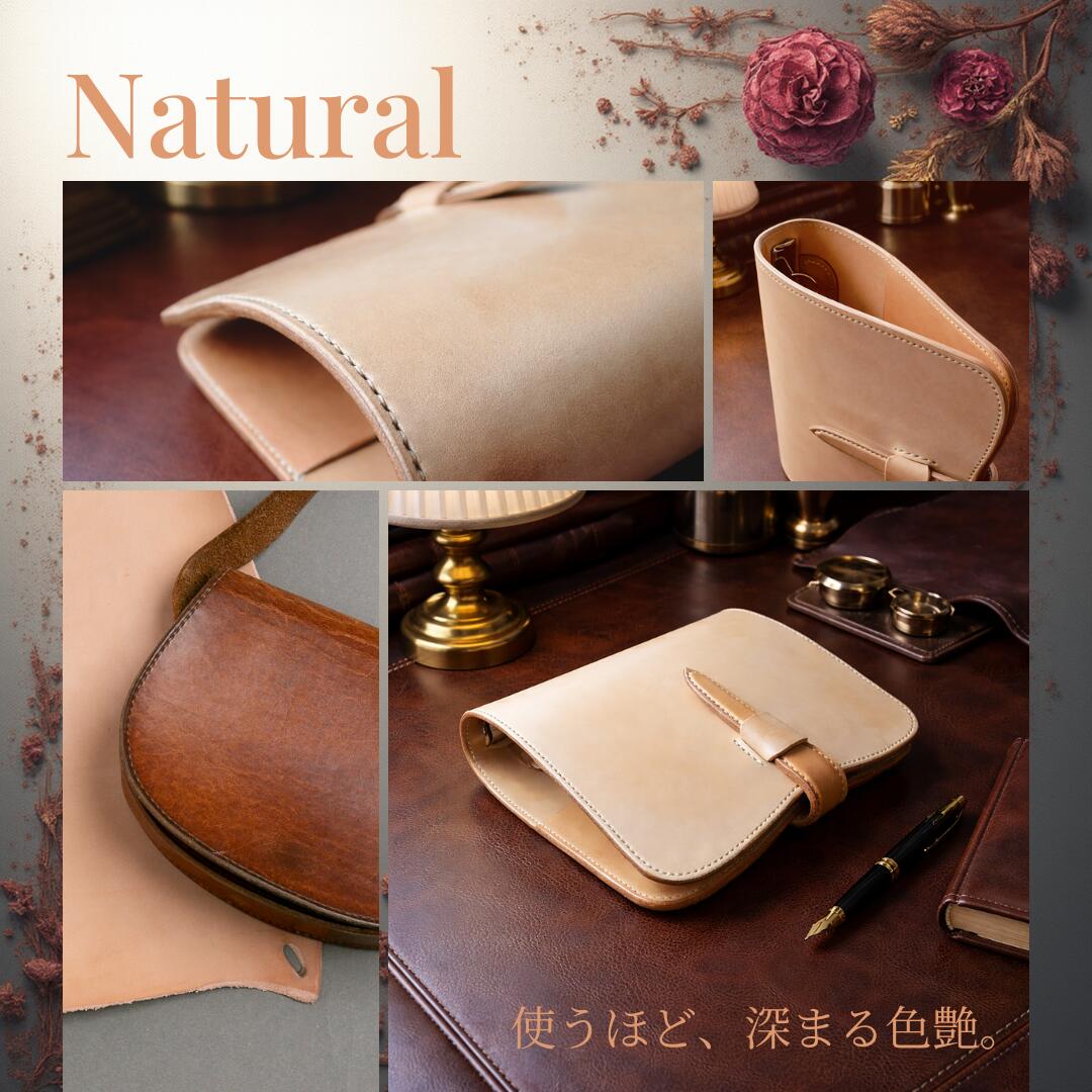 楽天市場】姫路産ヌメ革 A5 システム手帳｜デスクサイズ 本体 植物