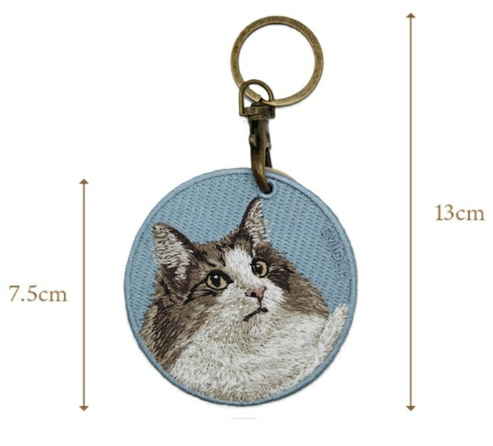 楽天市場】猫キーホルダー シルク両面刺繍 ノルウェージャンフォレスト