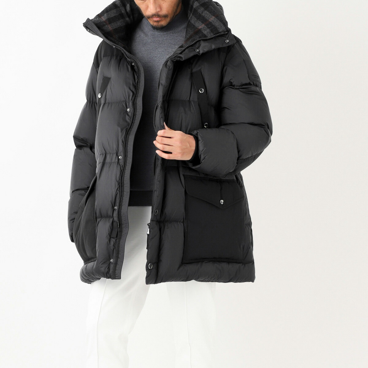 楽天市場】バーバリー BURBERRY ダウンコート ブラック メンズ 8073306