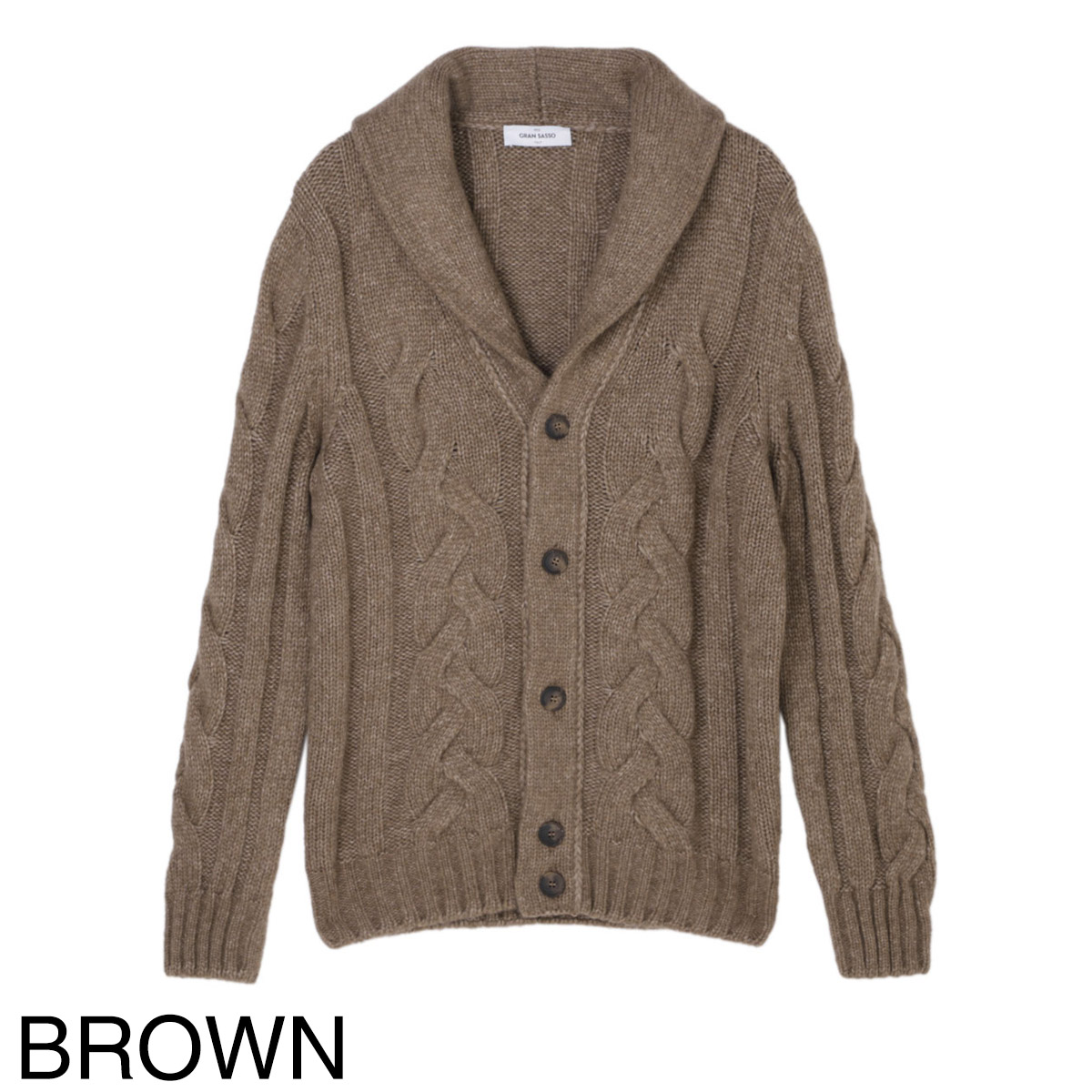 楽天市場】グランサッソ Gran Sasso ショールカラーニットカーディガン
