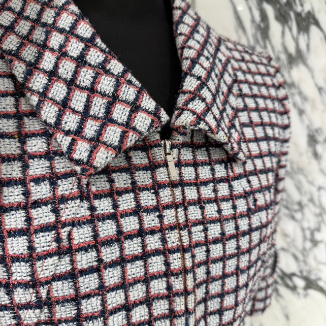 楽天市場】CHANEL Zip Up Short Sleeve Tweed Jacket P60834V46257