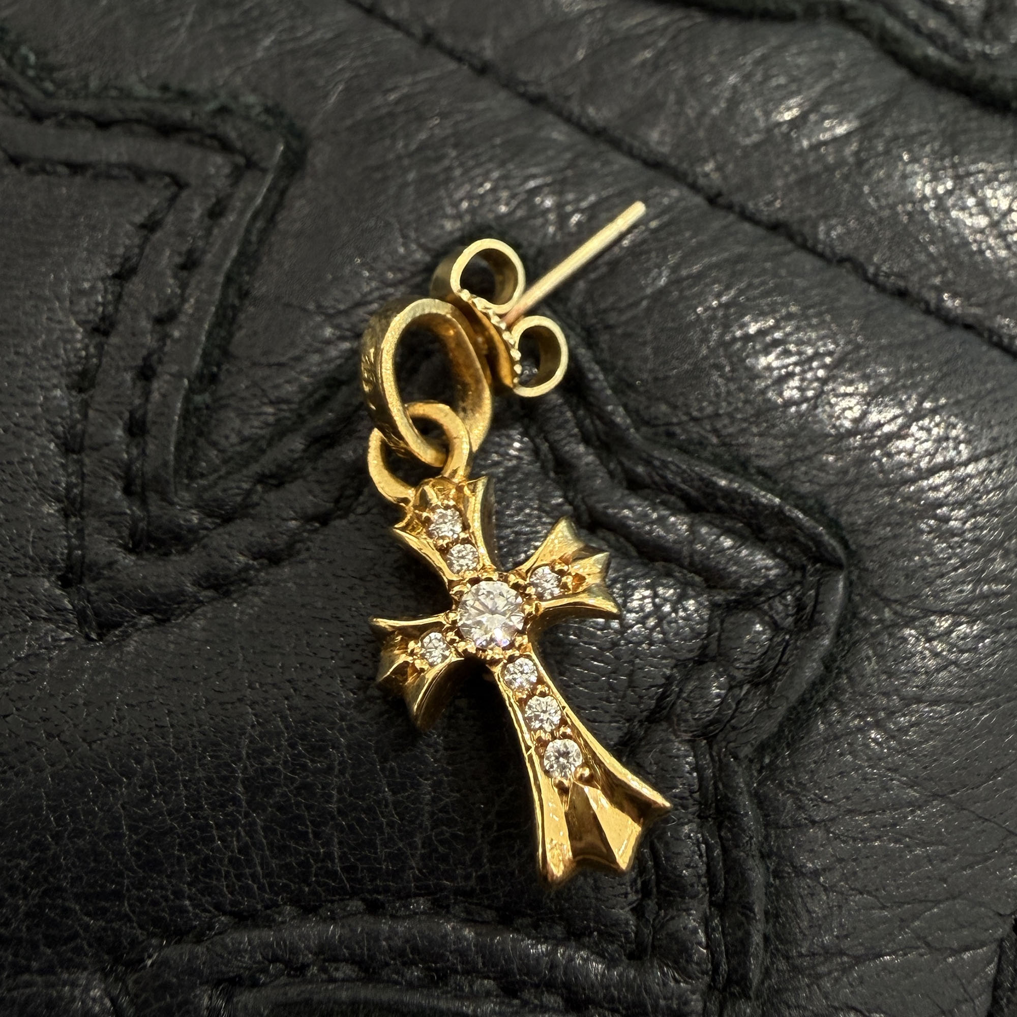楽天市場】CHROME HEARTS TINY E CROSS DROP 22K EARRING DOUBLE