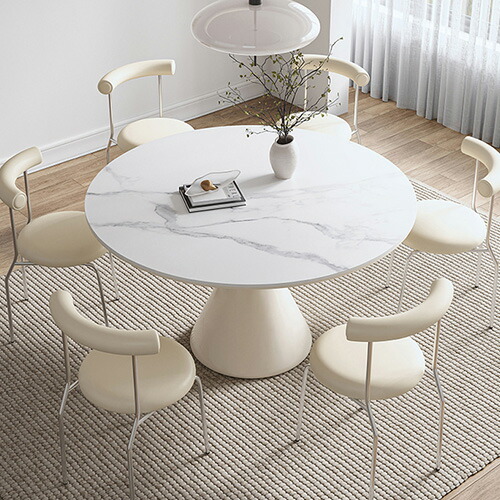 楽天市場】ダイニングテーブル 丸テーブル 白 セラミックテーブル 丸型