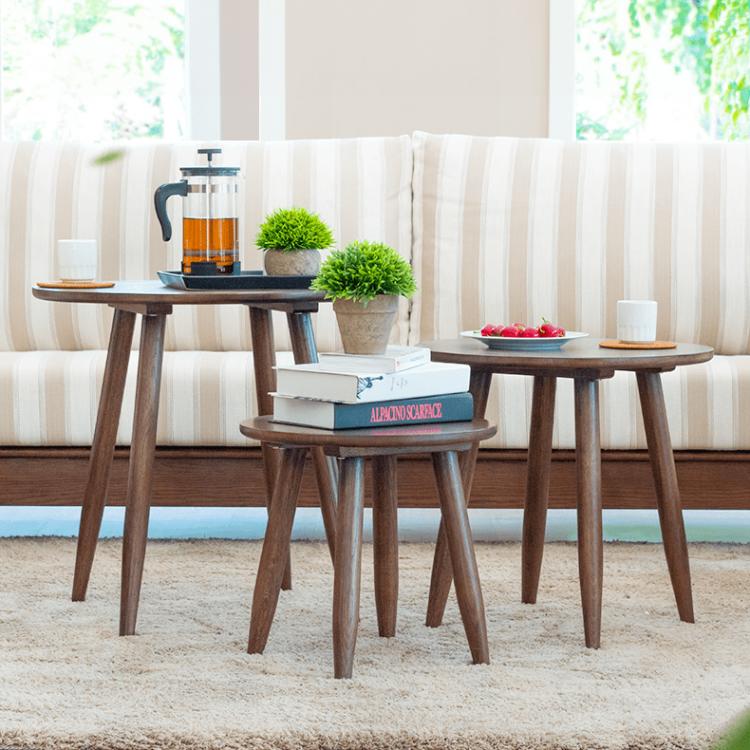 楽天市場】サイドテーブル 丸型 直径40 50 60cm シンプル 円形 組立