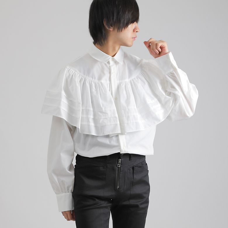 楽天市場】【日本製】ラッフルフリルシャツ フリルヨーク切り替え