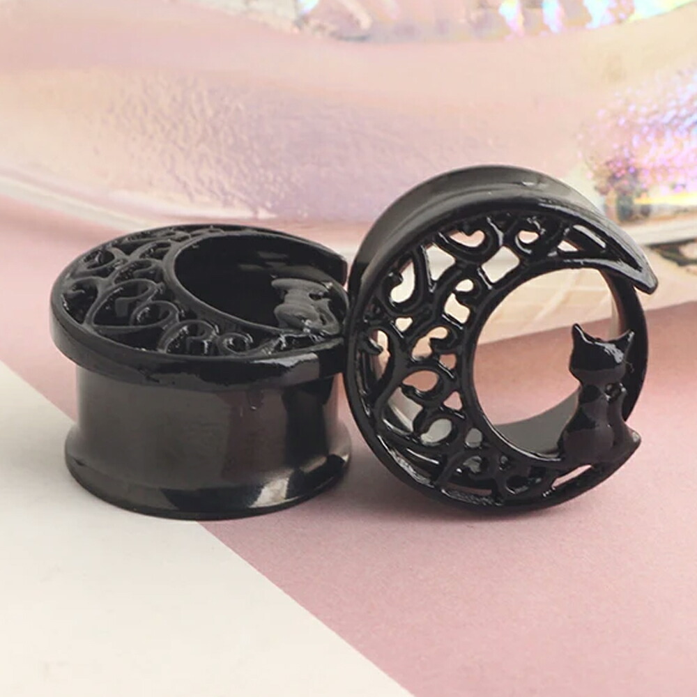 楽天市場】[2G 0G 00G 12mm ボディピアス] ブラックムーンライト