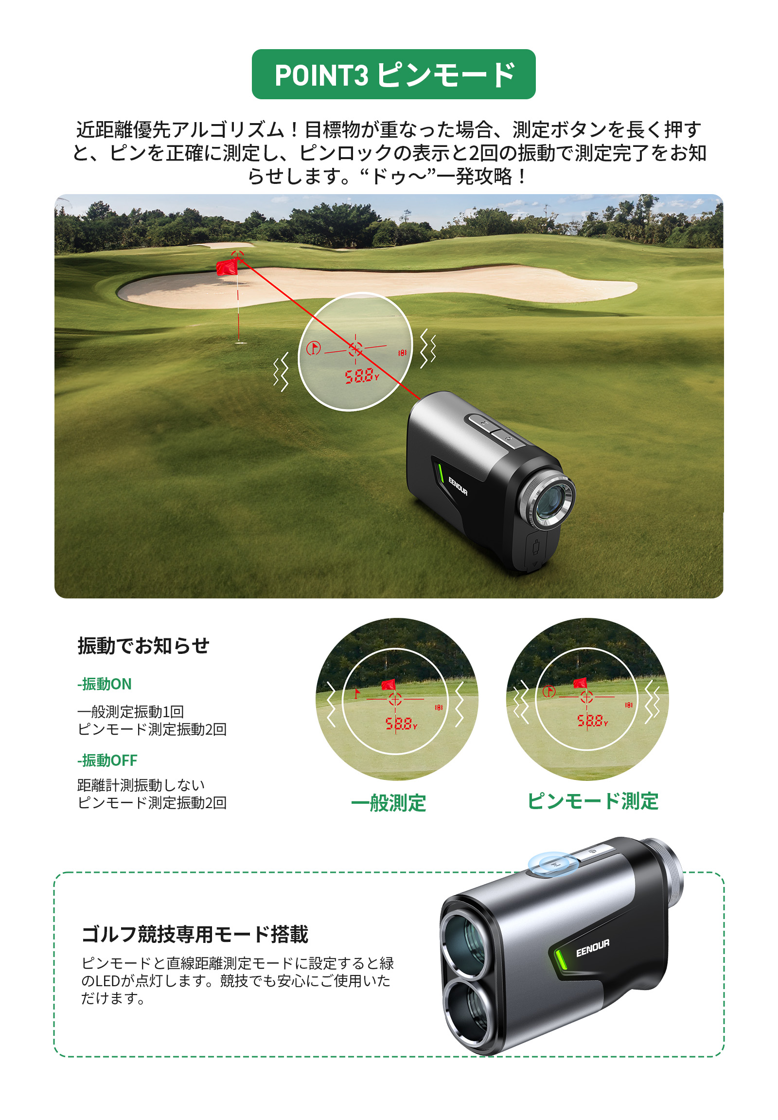 楽天市場】2024年新製品 EENOUR U1000ADL ゴルフ 距離計 レーザー 距離