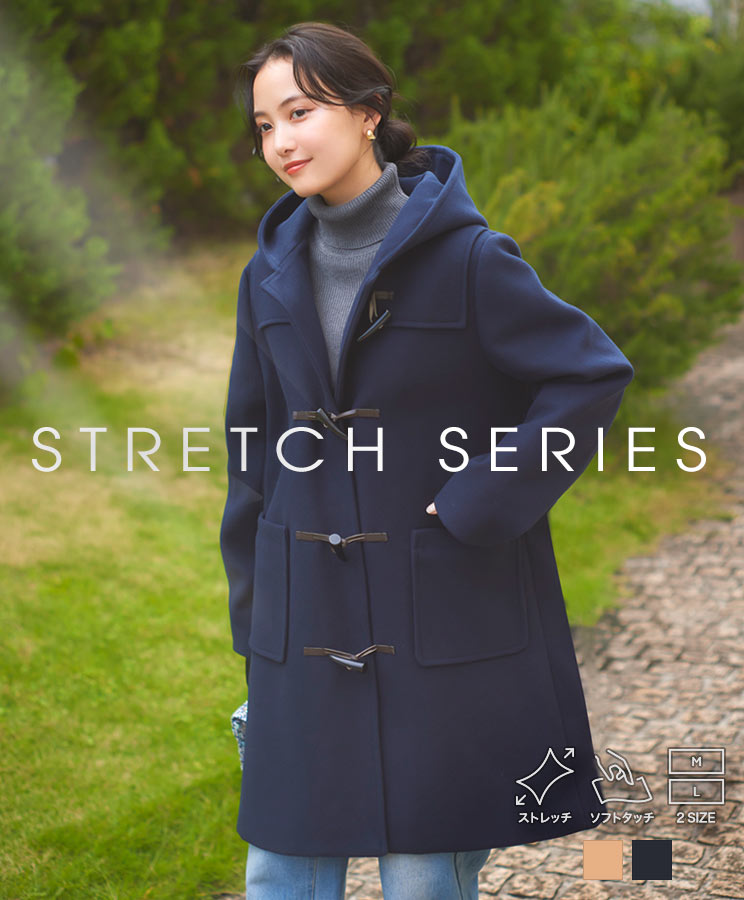 楽天市場】[ M L ] ストレッチ ダッフルコート アウター [K1311