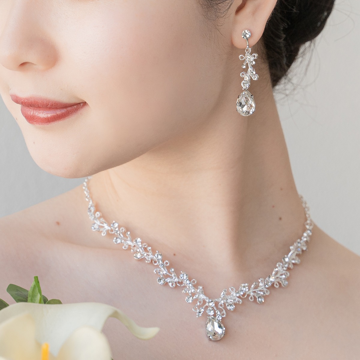 楽天市場】ネックレス＆ピアスorイヤリングセット ウェディング 前撮り