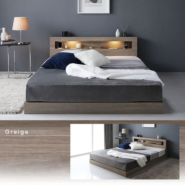 楽天市場】【RASIK】ホテルスタイル LED照明＆棚付きローベッド