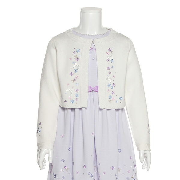 楽天市場】メゾピアノ(mezzo piano)花刺しゅうニットボレロ : NARUMIYA