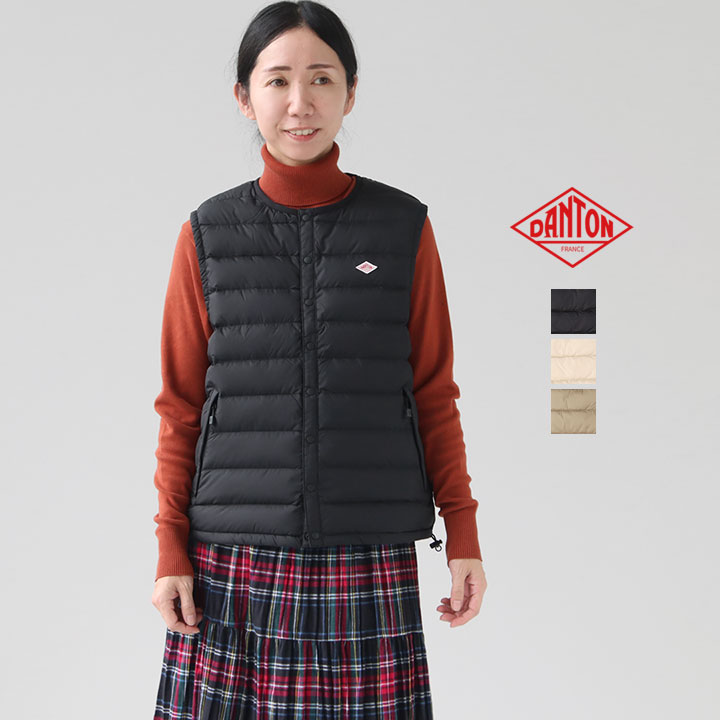 楽天市場】DANTON ダントン｜クルーネック インナーダウンベスト DT