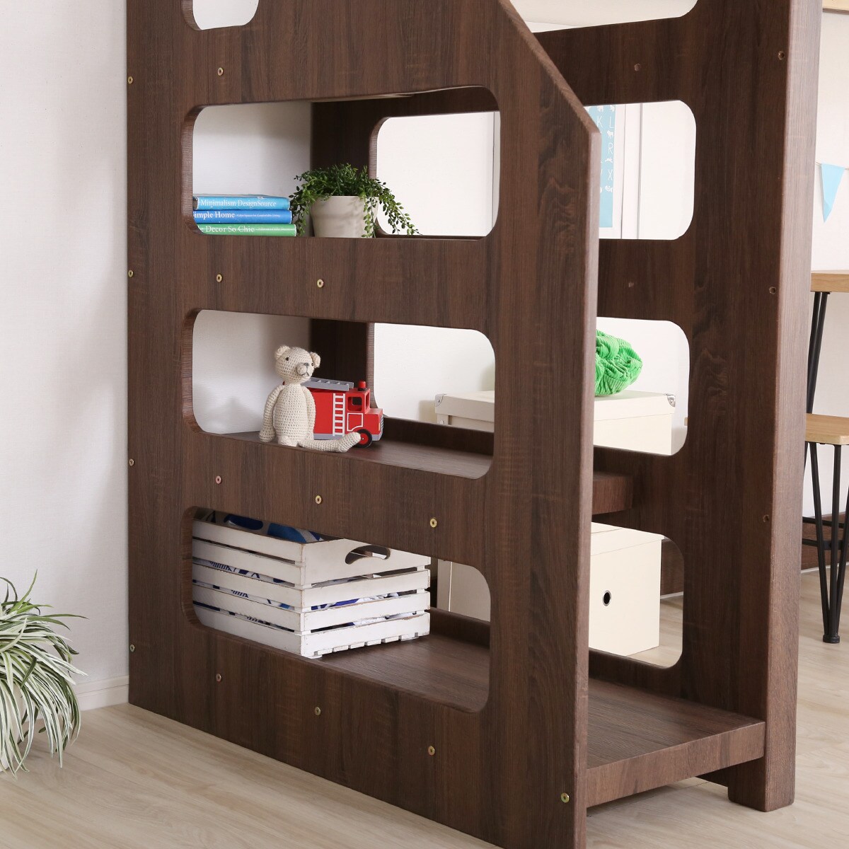 楽天市場】昇り降りらくらく 階段付き木目調ロフトベッド ニトリ