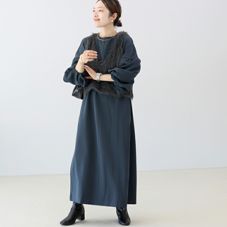 楽天市場】バルーンスリーブロングワンピース 【メール便不可