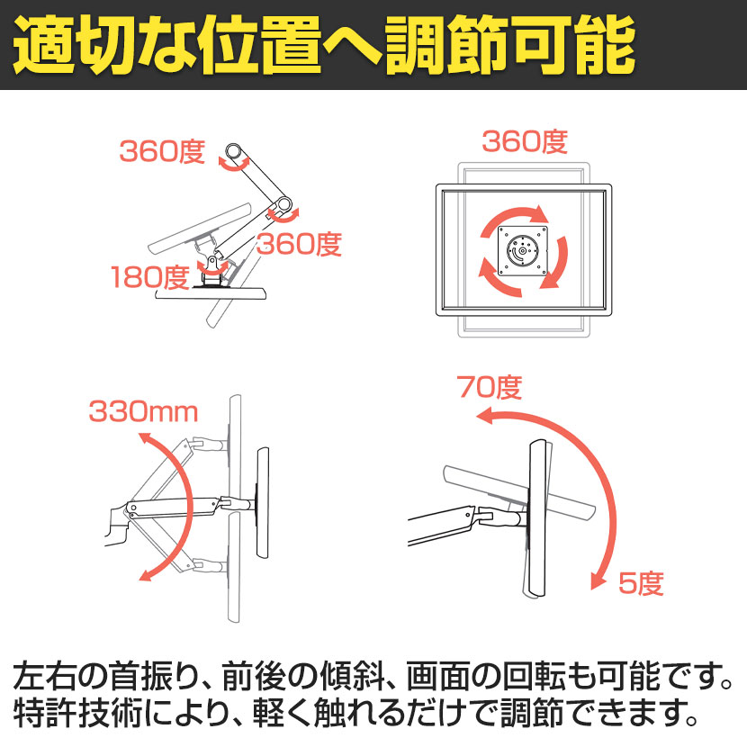 楽天市場】Ergotron エルゴトロン LX デスクマウントアーム 長身ポール