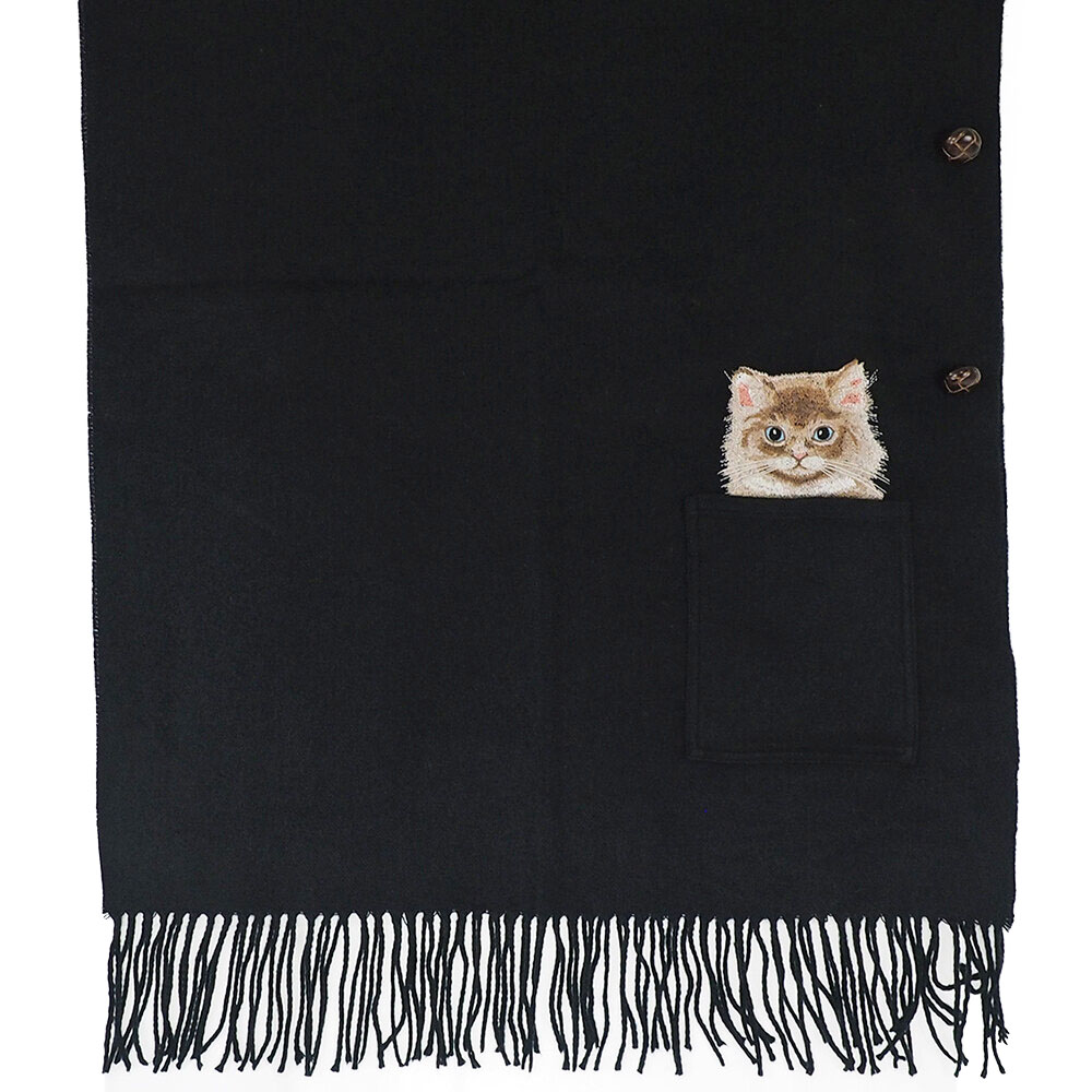 楽天市場】残りわずか！【送料無料】ボタン＆ポケット付 長毛猫 刺繍