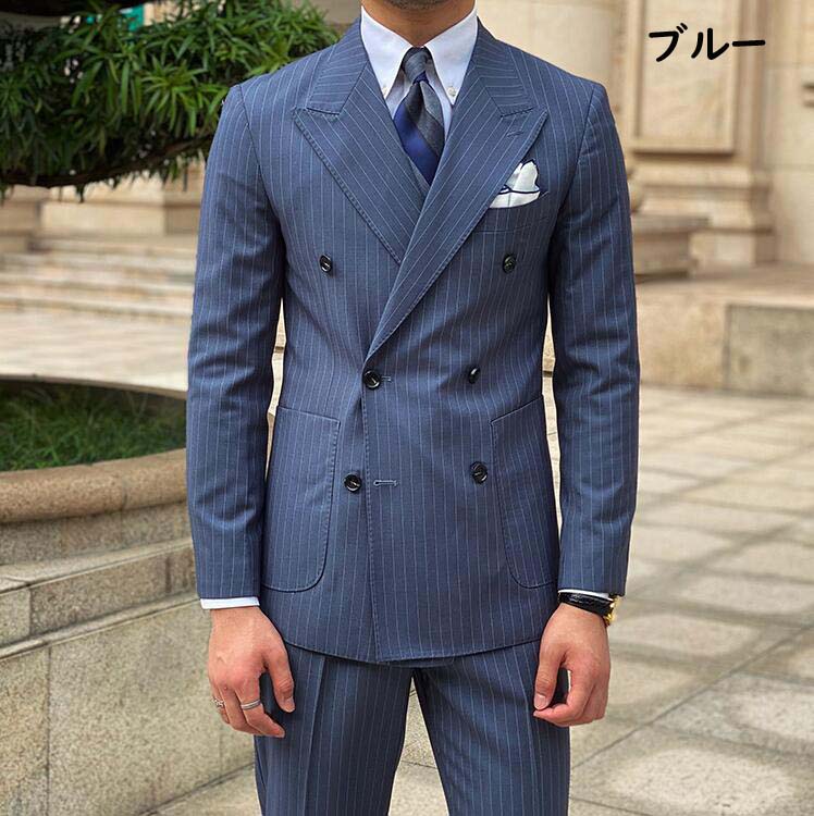 楽天市場】【送料無料】ダブルスーツ セットアップ メンズ スリム