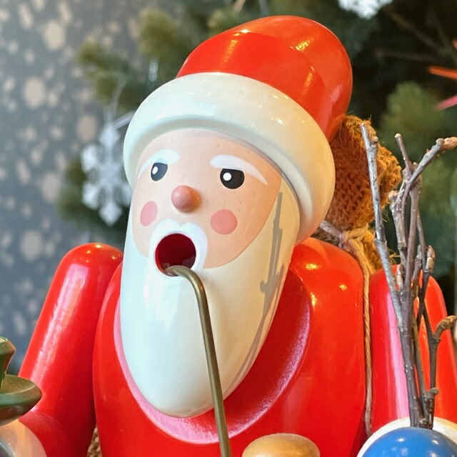 楽天市場】煙だし人形・パイプをくわえた背高サンタ ドイツ・エルツ