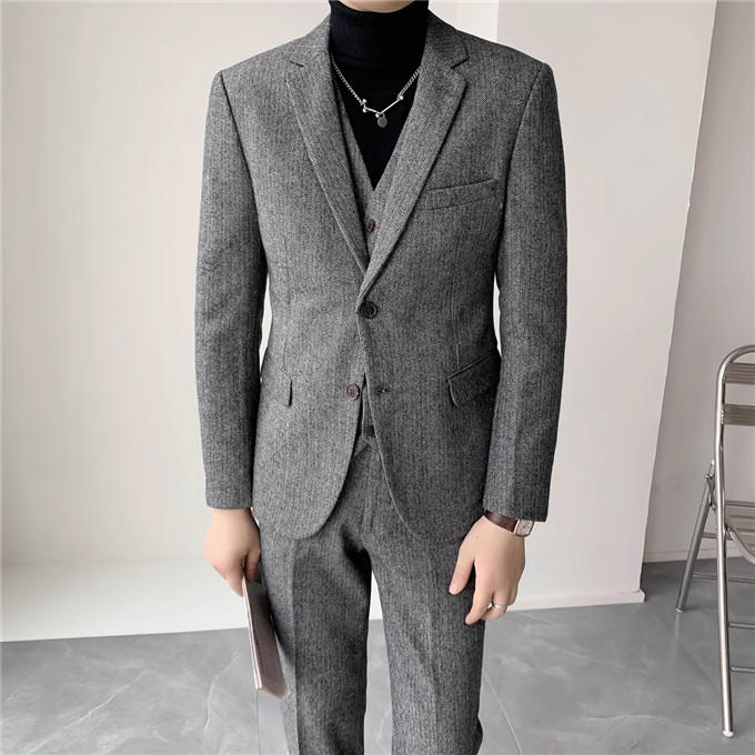 楽天市場】セットアップ スーツ メンズ ヘリンボーン柄 ウール