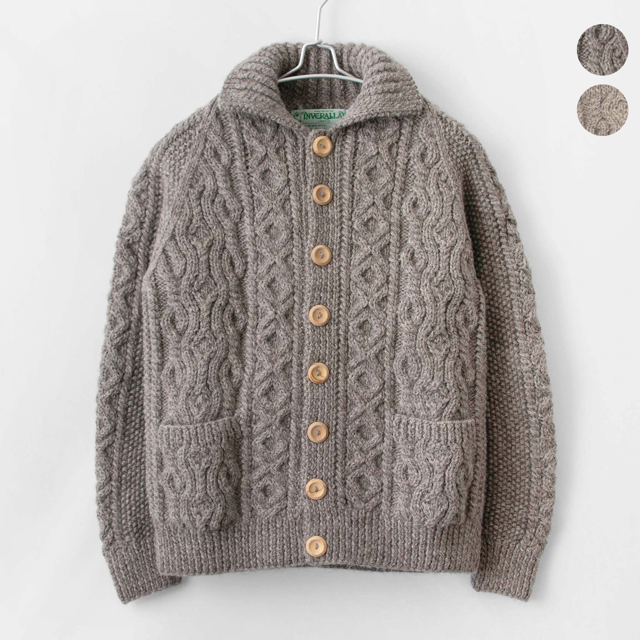 楽天市場】インバーアラン INVERALLAN 長袖ニットカーディガン