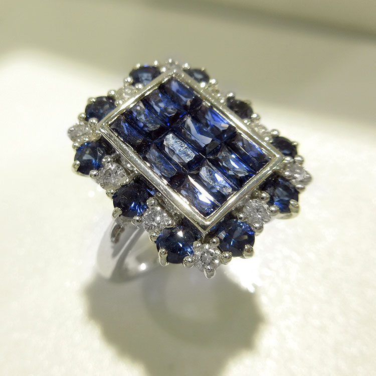 楽天市場】【半額】 サファイア リング 18金 ホワイトゴールド