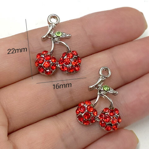 楽天市場】金属チャーム ラインストーン キラキラ サクランボ フルーツ