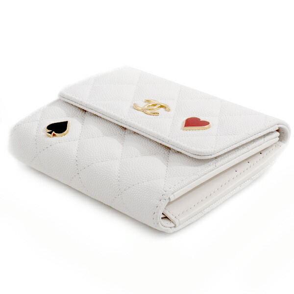 楽天市場】シャネル 財布 レディース キャビアスキン 三つ折り