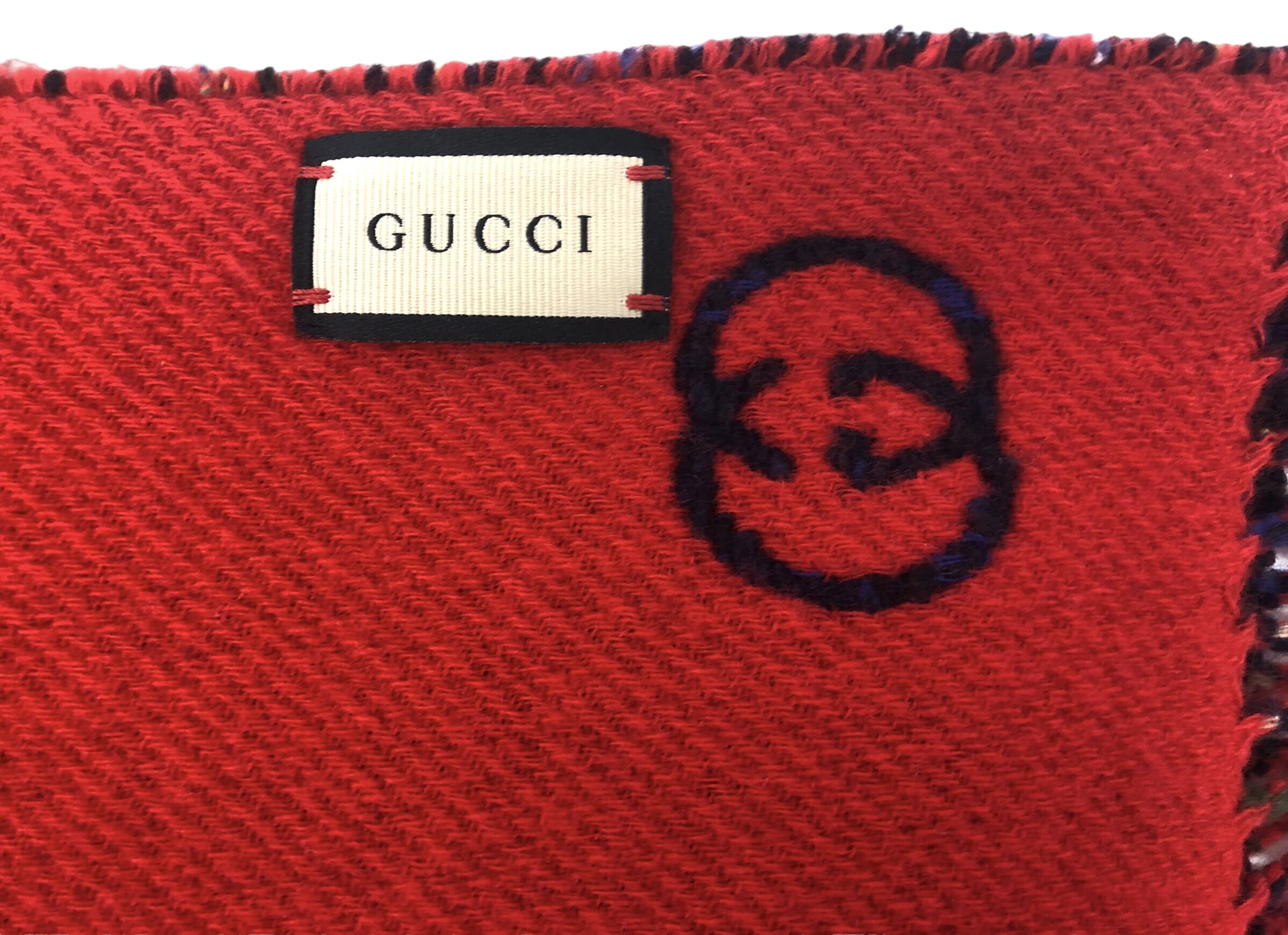 楽天市場】グッチ マフラー チェック レッド ツイード リバーシブル