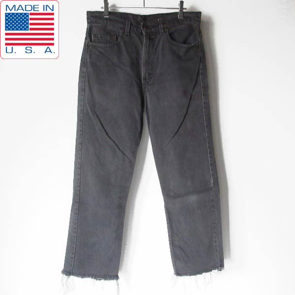 楽天市場】90s USA製 リーバイス 505 後染め ブラック カットオフ