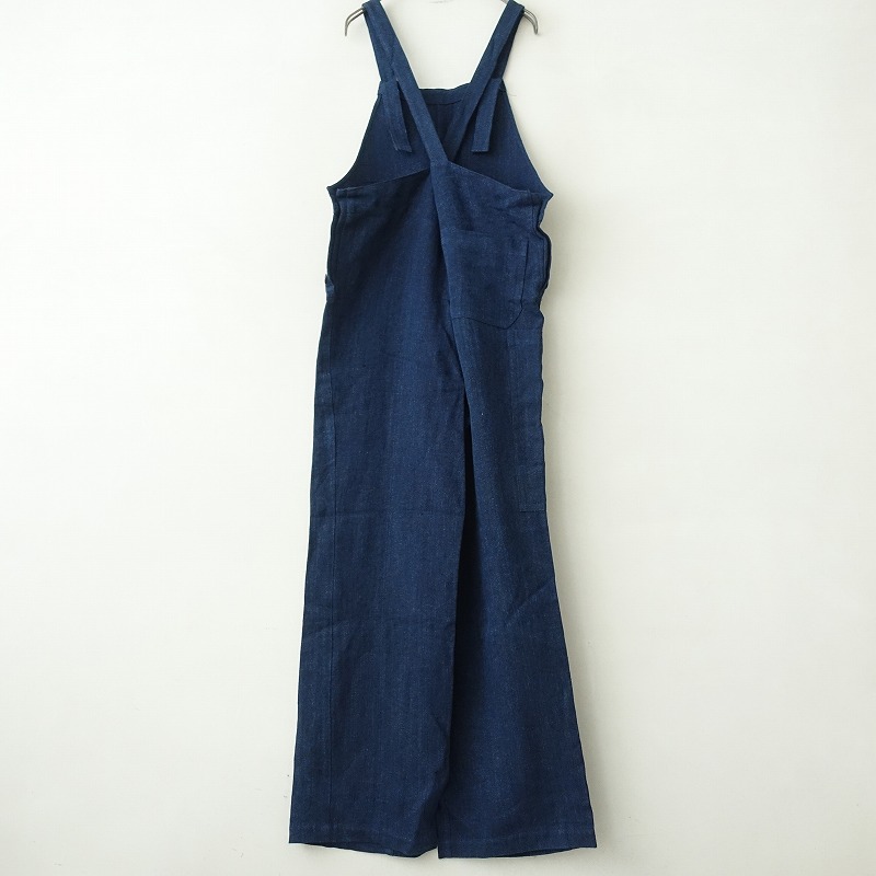 試着のみオールドマンズテーラーストラップ付きオーバーオールリネン