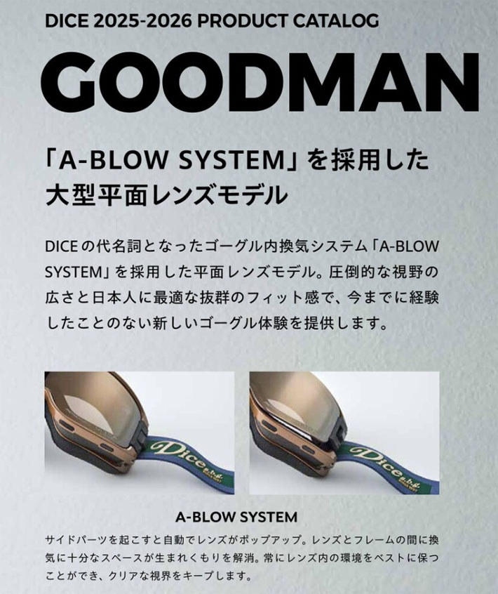 楽天市場】25-26 ゴーグル ダイス DICE GOODMAN グッドマン GM55657 調
