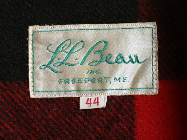 楽天市場】60s 筆記体タグ エルエルビーン ウール ダブル マッキーノ