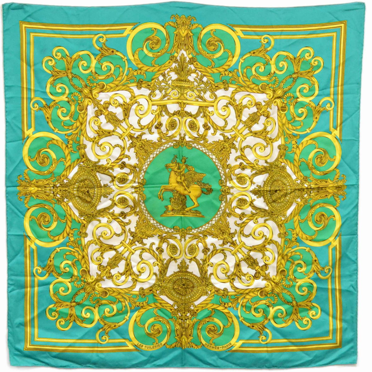 楽天市場】本物 エルメス HERMES スカーフカレ カレ90 LES TUILERIES