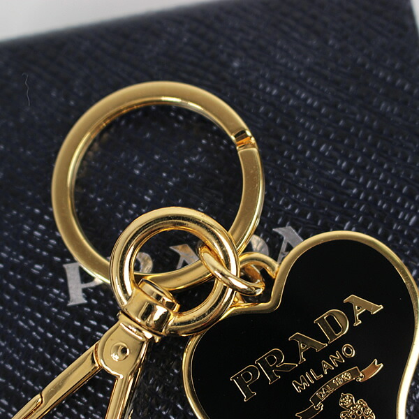 楽天市場】プラダ キーホルダー キーリング ハート ゴールド×ブラック