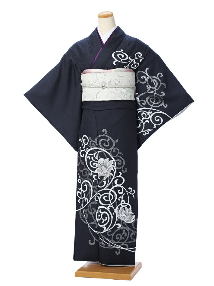 楽天市場】着物 黒 蝶 訪問着の通販