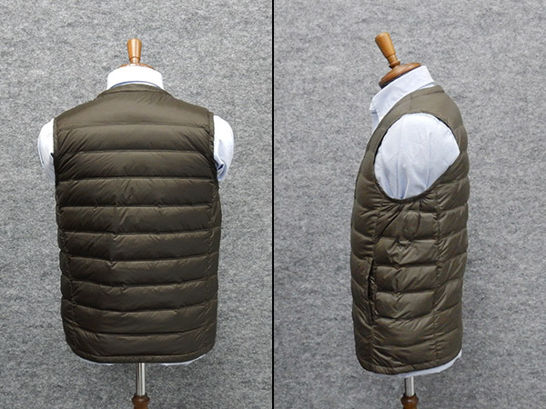 楽天市場】インナーダウンベスト 緑系カーキ ダウン90％/フェザー10