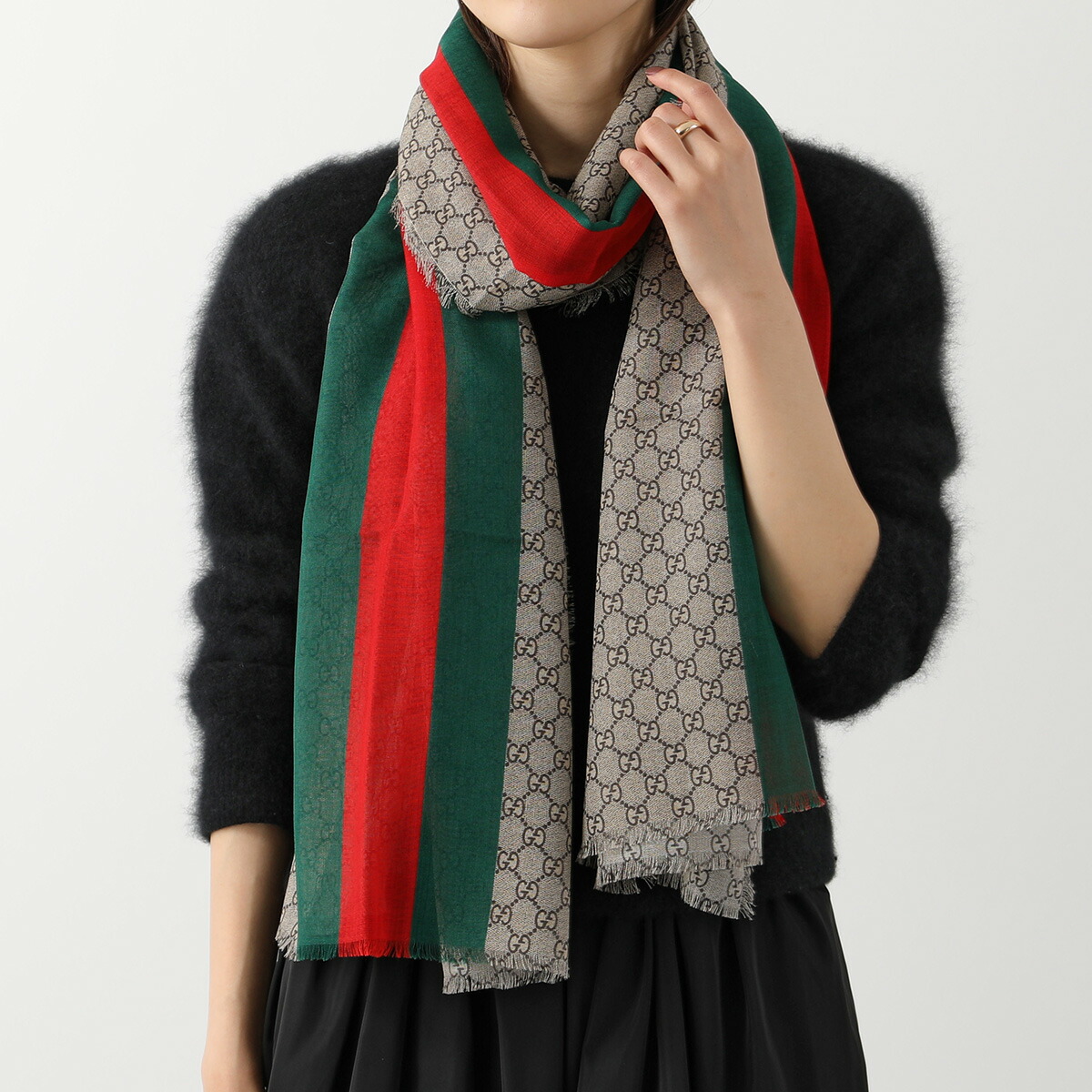 楽天市場】GUCCI グッチ ストール 600950 4G200 レディース フリンジ