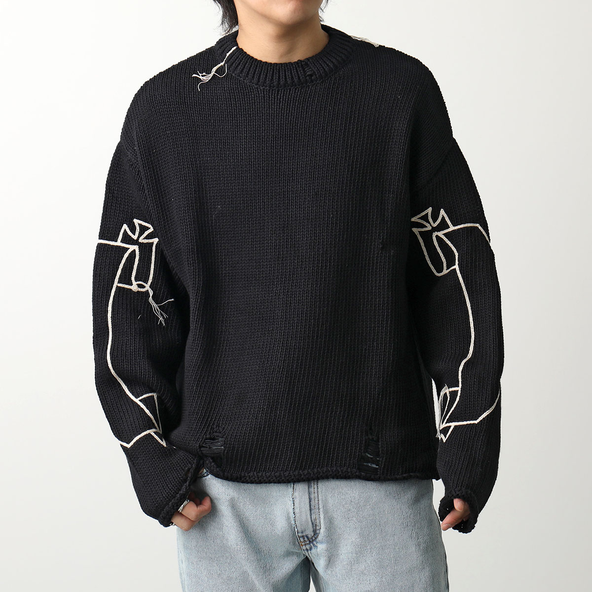 楽天市場】ASKYURSELF アスクユアセルフ ニット REPAIRED BANNED KNIT