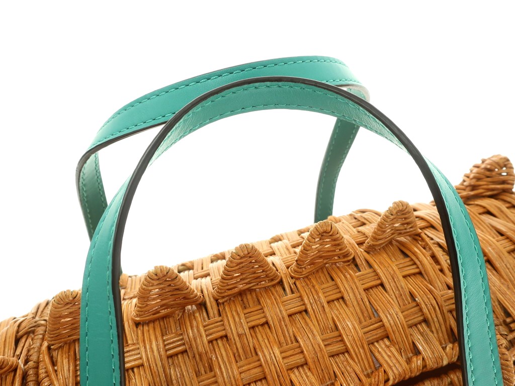 楽天市場】【中古】ケイトスペード kate spade ワニ型 籐 カゴバッグ