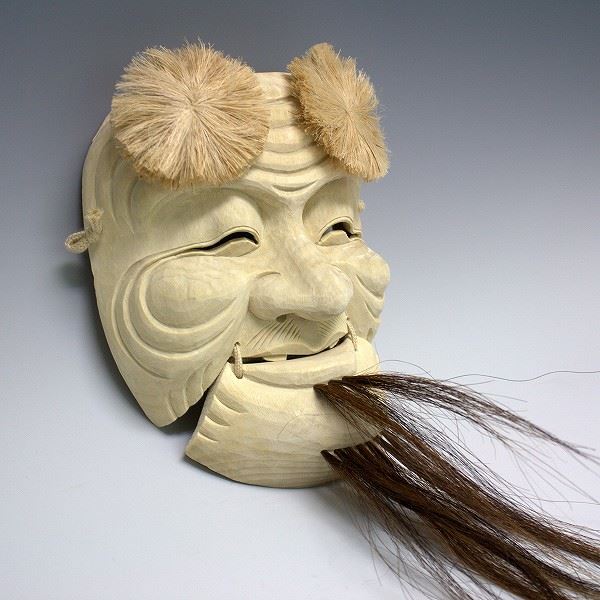 楽天市場】楠面 翁面 木彫り 能面 お面 壁掛け用 [Ryusho] : 龍祥本舗