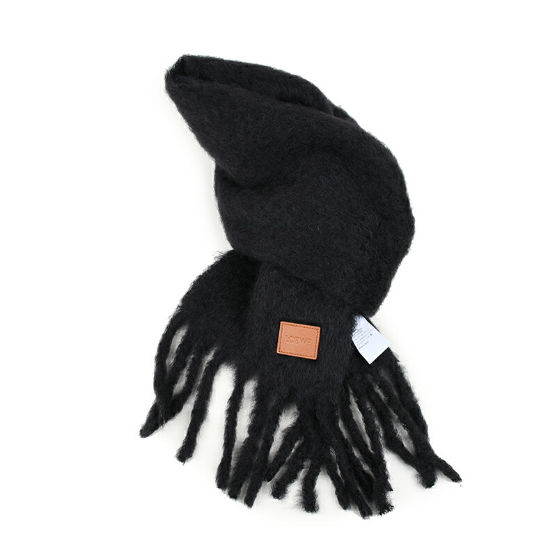 楽天市場】LOEWE ロエベ ブラック ロゴウールモヘアマフラー