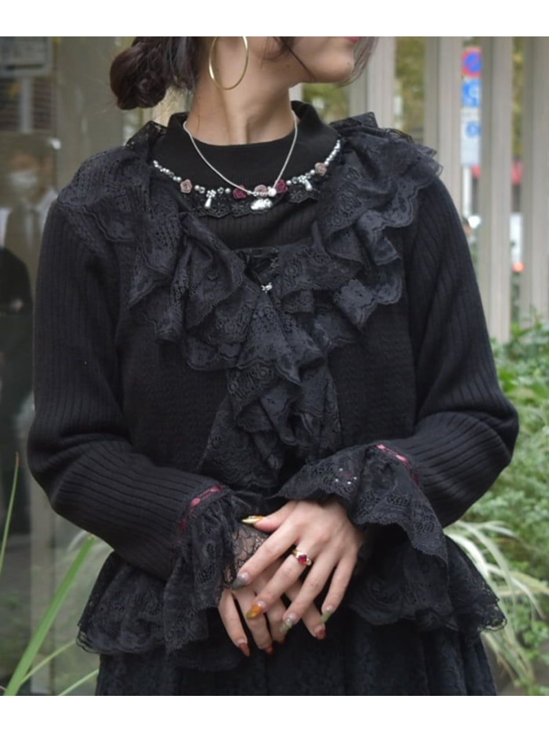 楽天市場】【SALE／61%OFF】レースフリルニットボレロ axes femme