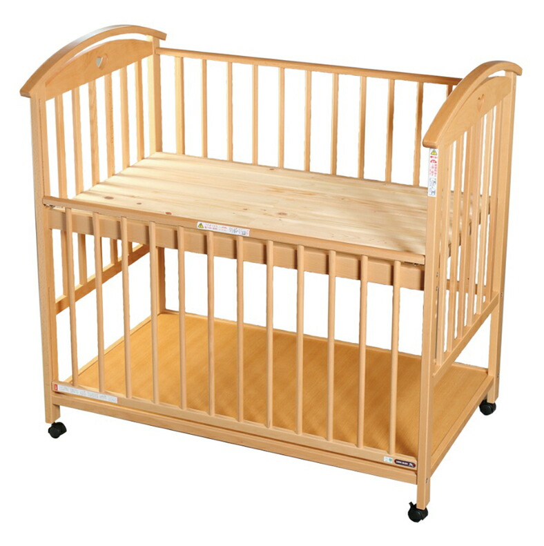 SAWABABY 木製ベビーベッド キャスター付き SAWABABY 木製ベビーベッド