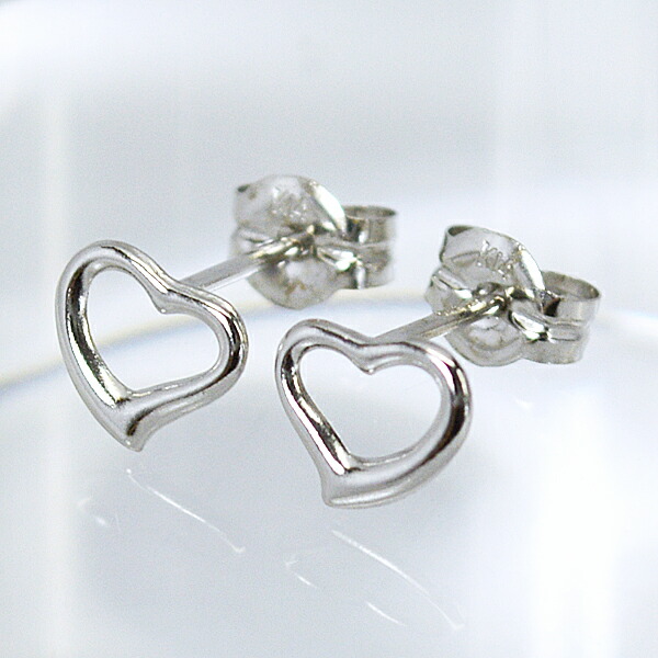 楽天市場】○送料無料K14WG 14金 ホワイトゴールド オープンハート