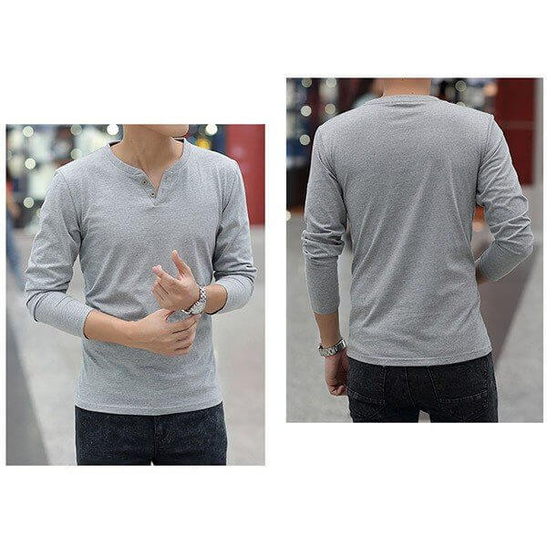楽天市場】お取寄せ Tシャツ 長袖 ヘンリーネック メンズ カットソー