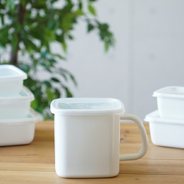 楽天市場】Noda Horo（野田琺瑯）持ち手付きストッカー角型 L シール蓋