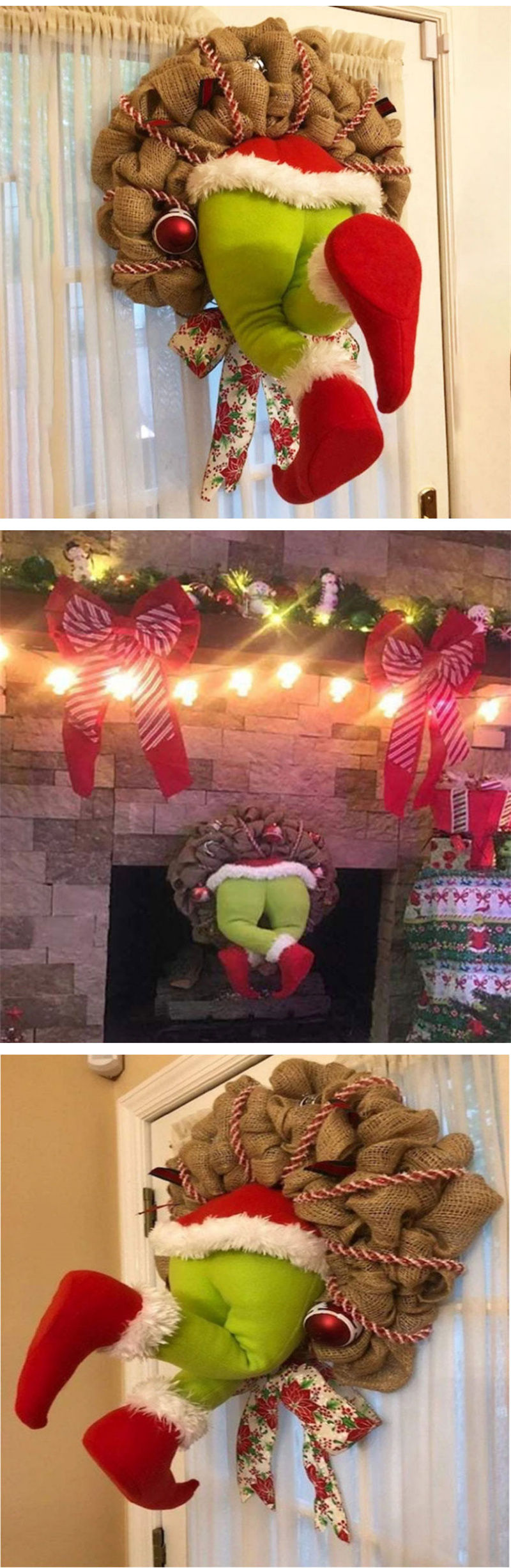 楽天市場】プレゼント泥棒 クリスマスリース XmasRis リース ホワイト