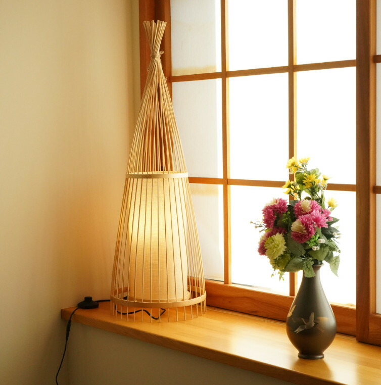 楽天市場】天然竹 和風 LED電球付き フロアライト スタンドライト 間接