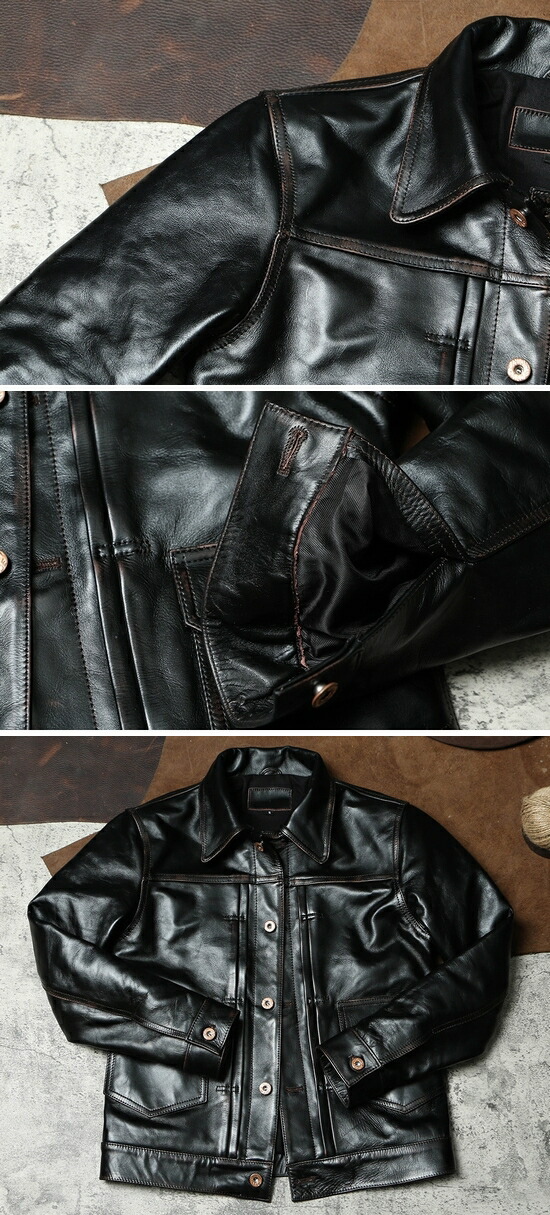 楽天市場】本革 革ジャン レザージャケット本革 馬革 ホースハイド