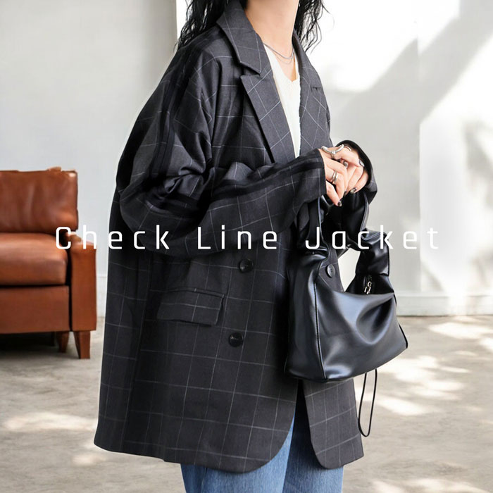 楽天市場】チェックラインジャケット ジャケット レディース 送料無料